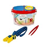 SATiNU 虫かご 昆虫ケース 飼育ケース 虫かご 虫観察ケース 昆虫ケージ 昆虫飼育箱 レンズ付き 昆虫 魚 観察 (A虫観察ケース, レッド*ブルー)