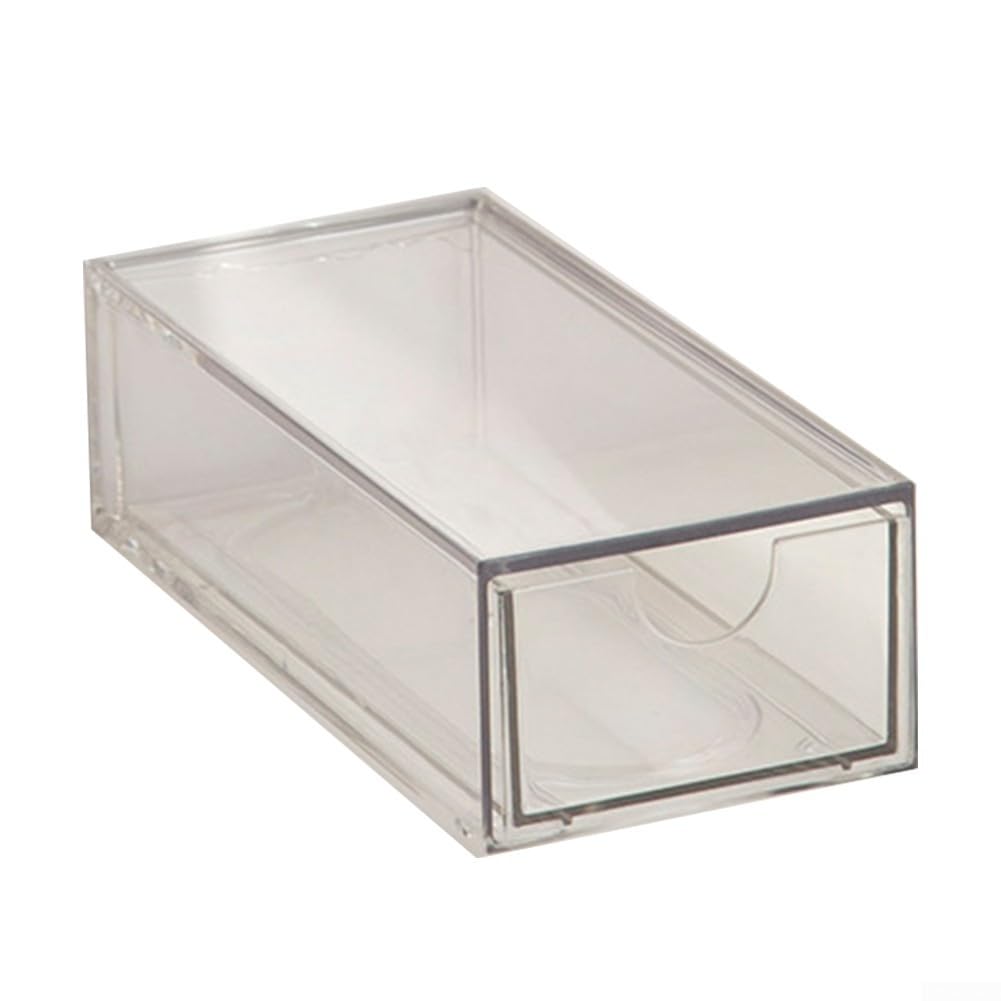 Set mit 5 transparenten Acryl-Schreibtischboxen mit Schubladen, transparenter Aufbewahrungsschrank für Büro, Zuhause und Bastelbedarf (A)
