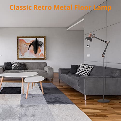 Lepower Metal Floor Lamp, Adjustable Architect Swing Arm Standing Lamp With Heavy Duty Base, Eye-Caring Reading/Drawing Lamp With On/Off Switch For Living Room, Bedroom, Study Room, Office #TOP5