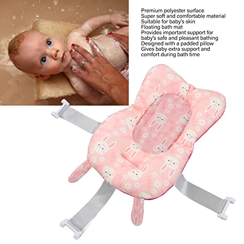 Image of Baby Bath Seat for Infants - Non-Slip, Soft, Quick-Dry, Lightweight Bath Cushion for Sitting and Lying Down, Newborn Safe (Rose)