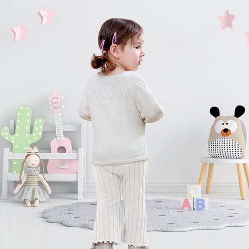 Neutocd Baby Girl Flare Pants Toddler Bell Bottoms Leggings Infant Stretchy Soft Trousers Solid Elastic Waist Pants3