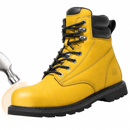 Image of NINGO Waterproof Steel Toe Work Boots for Men, EH Rated, Slip Resistant