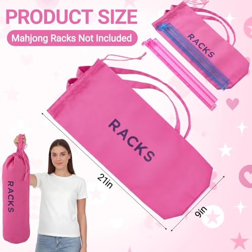 Bolsa rosa con cordón para rack de Mahjong miniatura 2