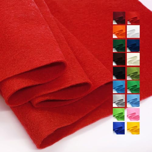 Red Felt Fabric 36' X 36'(1 Square Yard), 1.6mm Thick...