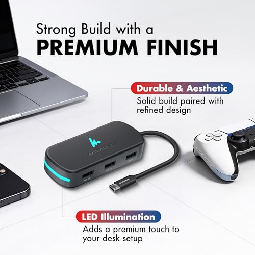Image of Type C 5 in 1 Wozoyo Docking Station with USB 5Gbps (3.2 Gen 1), 2XUSB 2.0, 4K@60Hz HDMI, and PD 100W - Compact USB-C Hub, Portable Design, Universal Compatibility with macOS, Windows, Android, & iOS