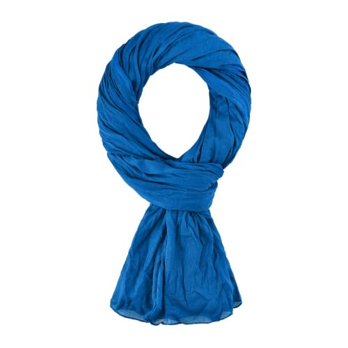 Bufanda Fular 100% Algodón Azul Zafiro, 200x110cm