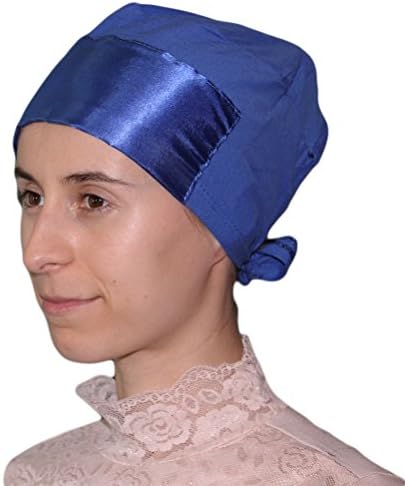 Satin Hijab Bonnet Underscarf Tie Back Royal Blue