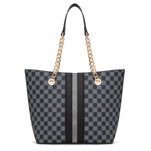 Image of Handbags for Women Chain Shoulder Vegan Leather Tote Bag Top Handle Handbag