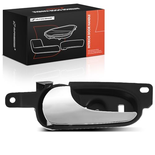 A-Premium Front or Rear Left Driver Side Interior Door Handle Compatible with Buick Lucerne 2006-2011, Black Housing with Chrome Lever, Replace# 10376564