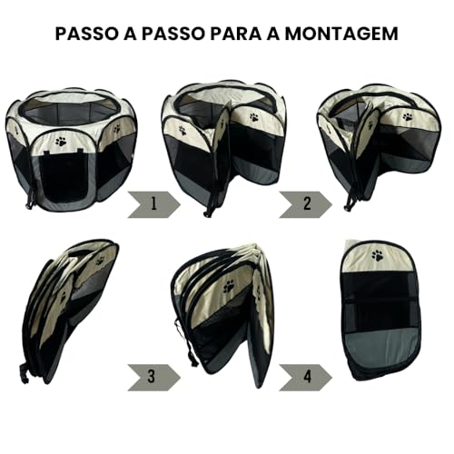 Casinha para Cães e Gatos Cercado Pet Portátil e Dobrável para Cães e Gatos com Tecido Impermeável d