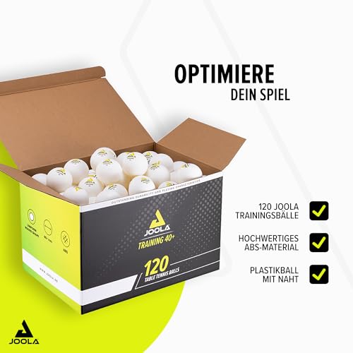 JOOLA 44230 Tischtennisbälle TRAINING 40+ Tischtennis Bälle 120er Karton, Weiss