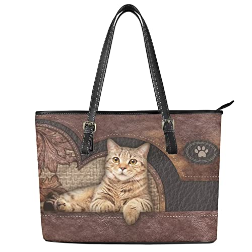 Sac à bandoulière en cuir pour femme avec motif patte de chaton mignon