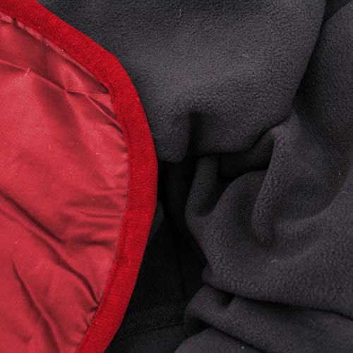 Threadart Outdoor Rainproof & Windproof Thick Stadium Blanket | Black/Red | For Camping, Picnic, Sports, Festivals, Football, Baseball, Concerts, Parks, Beach 55" X 79" #TOP4