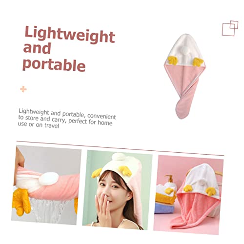 Luxshiny Chapéu De Lã Coral Para Cabelo Seco Toalha De Secagem Rápida Touca De Banho Microfibra Chap