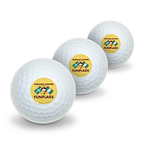 GRAPHICS & MORE Big Bang Theory Sheldon Cooper Fun with Flags Novelty Golf Balls 3 Pack