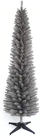 Direct Global Trading 7ft Slim Pencil Pine Grey Artificial Christmas Tree