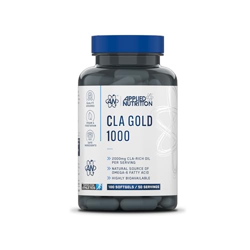 Image of Applied Nutrition CLA Gold 1000, Conjugated Linoleic Acid, Derives from Safflower Oil, Aids Weight Management, Breaks Down Saturated Fat - Blue, 100 Count