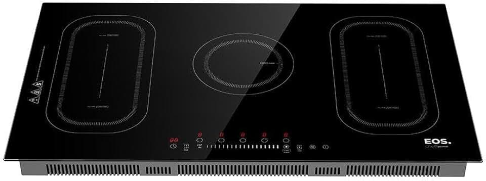 Cooktop de Indução Cinco Bocas EOS 90cm Freezone Preto 9500W ECI05EPF 220V