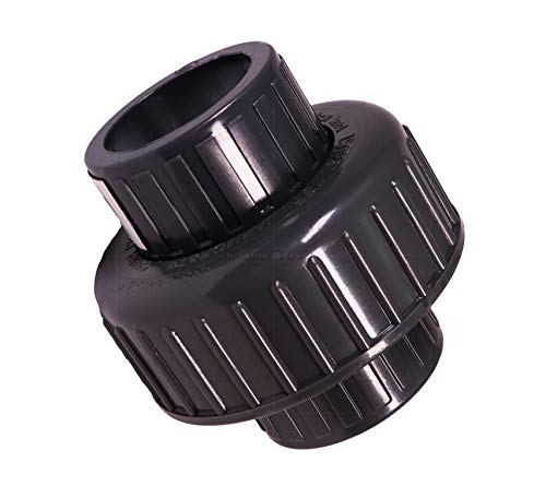 Image of Midline Valve 587DV100 PVC Union Coupling Pipe Fitting; 1 in. Solvent Connections; Grey Plastic