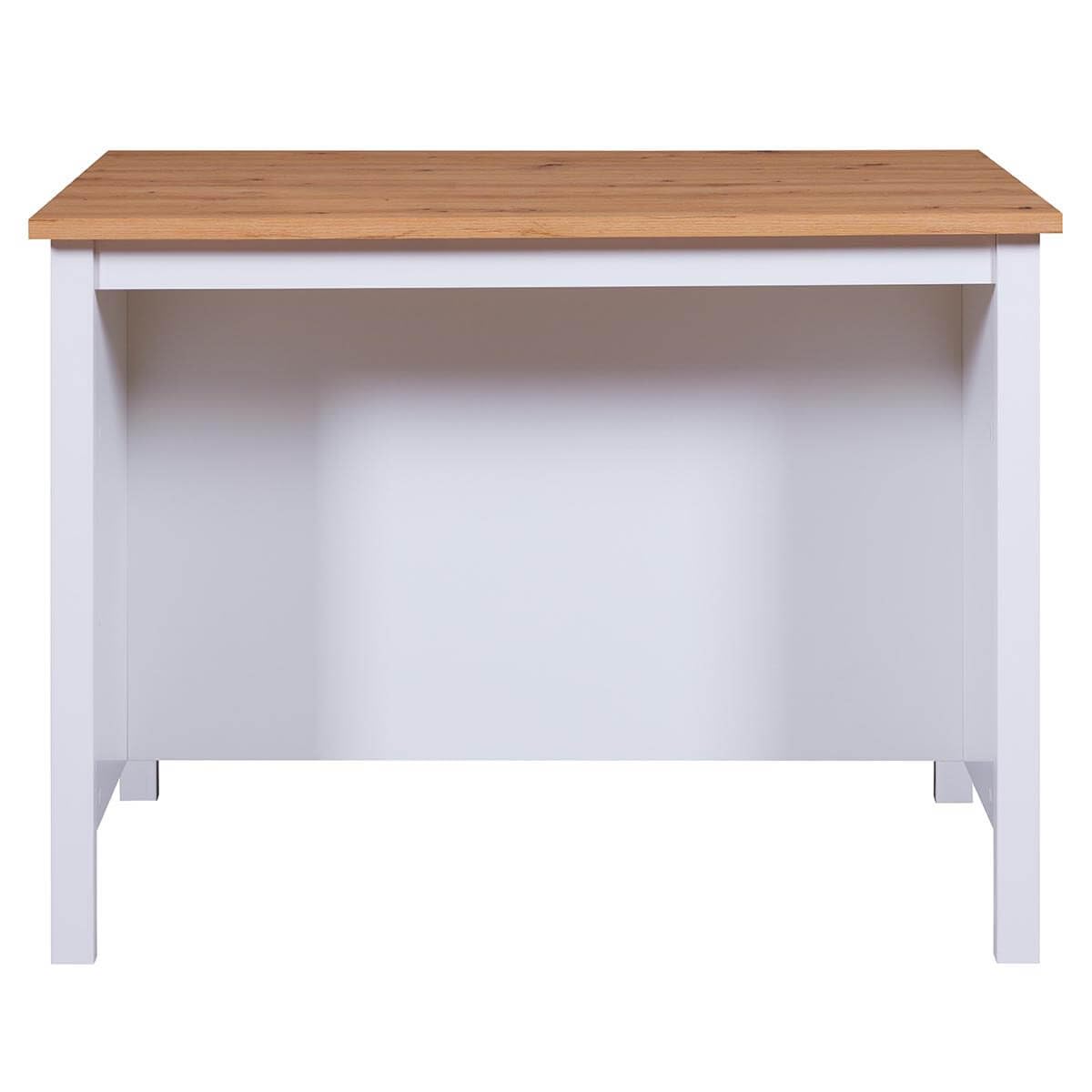 AltoBuy Kenny - Ilot de Cuisine Blanc et Plateau Effet Bois