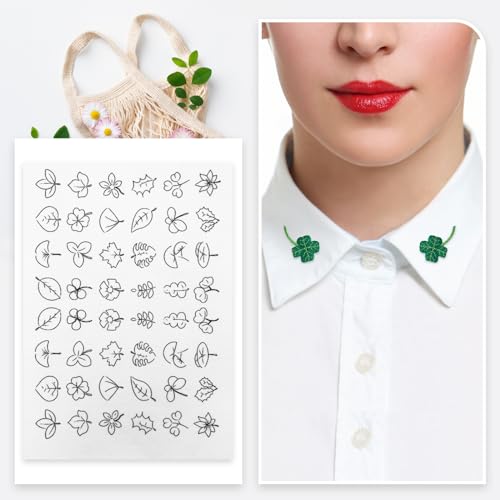 75 peças de desenhos de papel de bordado em bastão e ponto, estabilizador solúvel em água para padrõ