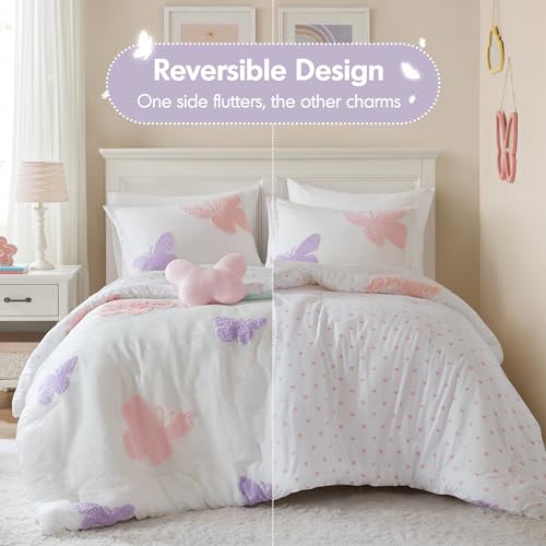 Image of Intelligent Design Kids Girls Butterflies Multi Queen Comforter Set, 4pc