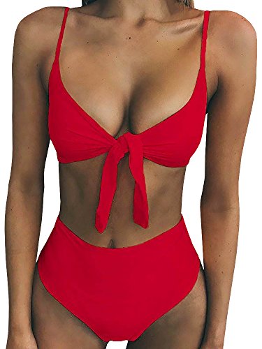 red bathing suit two piece
