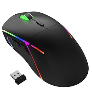 Gvyugke Wireless Gaming Mouse, Wireless Mouse Rechargeable 16,000 DPI, 2.4G/Wired/Bluetooth Mouse for Laptop,PC,Mac Gamer,PS5,PS4,Xbox with 9 RGB Mode, 75Hrs