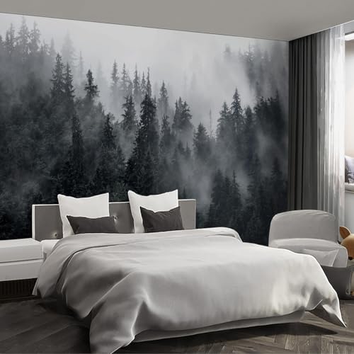 Misty Forest Landscape Wall Mural 96x137