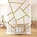 Gold Wall Decal Striped Wall Decals Peel and Stick Metallic Line Walls Decals Modern Vinyl Walls Stickers Minimalist Geometric Art Mural for Bedroom Living Room Office Decor