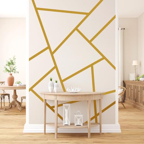 Art mural géométrique minimaliste doré pour chambre et bureau - 6
