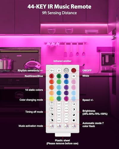 Image of ASOKO 200 Lumens RGB Under Cabinet Light Plug in, 3 Pack