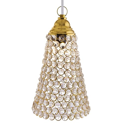 Image of Homesake Crystal Hanging Pendant Inverted Cone, Hanging Lamp Fixtures, Restaurant Lights, Hanging Lights for Ceiling, Decorative Lights for Home, Ceiling Lights for Living Room