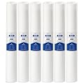 Whole House 5 Micron 20" x 2.5" Spun Polypropylene Depth Sediment Water Filter Cartridge Replacement for SDC-25-2005, P5-20, PD-5-20, EQ-304-20, SDF-25-2005, FP25, HV-WHS20-5M, MB-25200-05 (Pack of 6)
