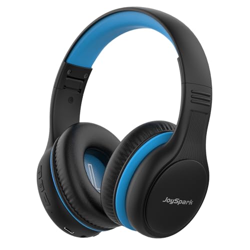 JoySpark Kids Bluetooth Headphones, 60 Hours Playtime, Bluetooth 5.4 Kids Headphones Wireless, Type-C Fast Charging, 85/94dB Volume Limited, Foldable Toddler Wireless Headsets with Mic-Black Blue