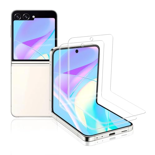 2 Pack Screen Protector for Samsung Galaxy Z Flip 6 9H+ Anti-Scratch & Shatterproof Tempered Glass HD Clear Anti-Fingerprint Bubble Free Full Coverage Touch Sensitive Protective Film Outdoor