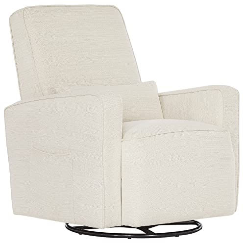 Image of Evolur Holland Upholstered Plush Seating Glider Swivel, Glider Chair for Nursery in Thunder, Modern Nursery Glider, Tool-Free Assembly, Easy to Clean, Environmentally Conscious Glider
