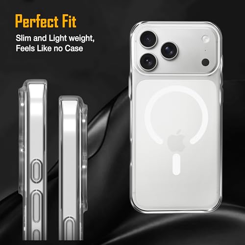 Image of Zapcase Back Case for iPhone 17 Pro Max | Slim Lifetime Anti-Yellow Crystal-Clear Cover with Elevated Camera Protection & MagSafe Compatibility | Premium German Polycarbonate | Shockproof | Clear