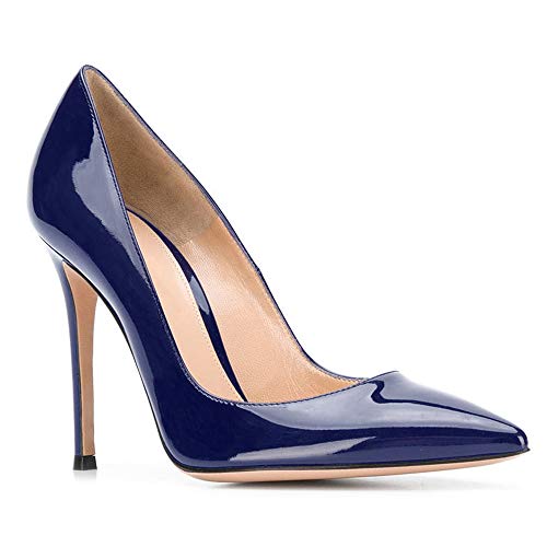 YODEKS Women's Pointed Toe High Heel Pumps 10cm Classic Stiletto Heel Suede Party Dress Shoes2