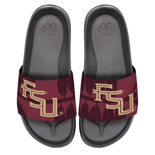 Campus Lab Florida State University FSU Seminoles Unisex Adult Slides Adjustable Flip Flop Sandals Officially Licensed Hypd Slydr Switch™, Womens 7-8 / Mens 5-6