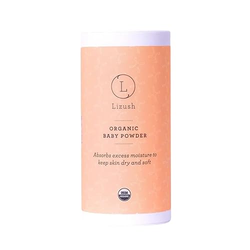 Lizush Organic Baby Powder - 3 oz. Talc Free Soothing Arrowroot, Calendula, and Cornstarch Baby Powder for Newborn, Babies, and Toddlers