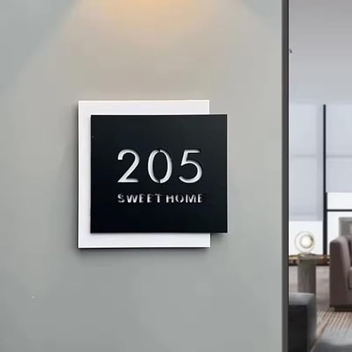 Placa De Puerta De Doble Capa Personalizada, Moderna Y Original, Con Nombre Numérico Personalizado, Grabado En 3D En Acrílico, For Exteriores, Dirección, Calle, Jardín, Patio, Casa.(XL:30x30 cm)