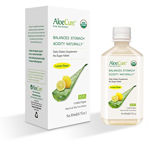 Aloecure Organic Aloe Vera Juice - 3 Bottle Sample Pack (Grape, Lemon, Natural Flavor), Inner Leaf, Acid Buffer, Processed Within 12 Hours Of Harvest To Maximize Nutrients, 3X500Ml #TOP3
