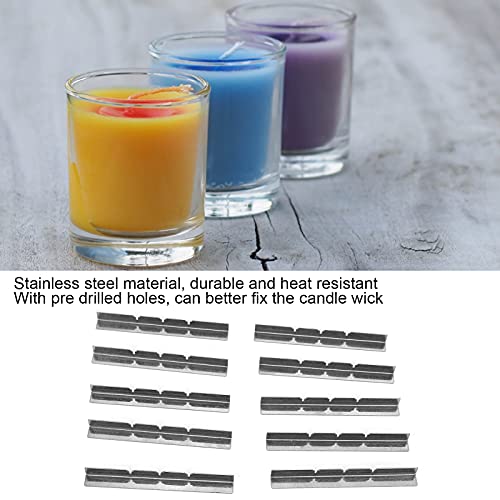 10 soportes de mecha de acero inoxidable para velas miniatura 3