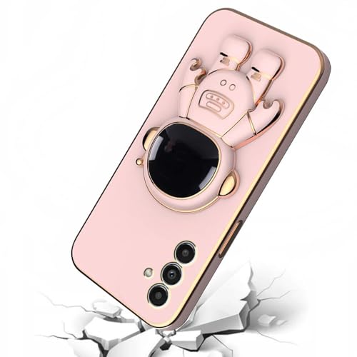 Image of for Samsung Galaxy S24 Plus 5G Case Cute 3D Astronaut Stand Design Camera Protection Shockproof Soft Back Cover for Samsung Galaxy S24 Plus 5G (Pink)
