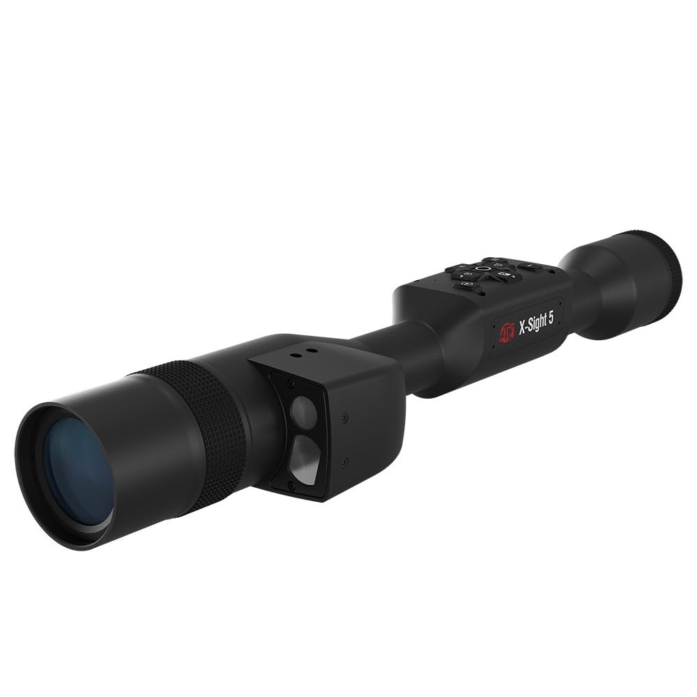 ATN X-Sight 5 LRF Smart Day/Night Hunting Scope w/Ballistics Calc, 4056x3040 Resolution, Video Record, Wi-Fi, 14hrs+ Battery Power