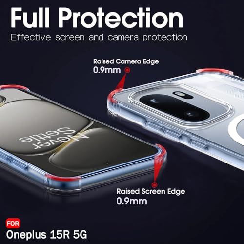 Image of TheGiftKart Crystal Clear Back Cover Case for OnePlus 15R 5G | 360 Degree Protection | Shock Proof Design | Transparent Back Cover Case for OnePlus 15R 5G (PC & TPU, Transparent Bumper)