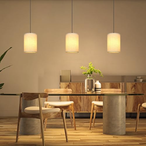 Lobolighting 3-Pack Pendant Lights For Kitchen Island, Modern Pendant Lighting With Fabric Shade thumb #1