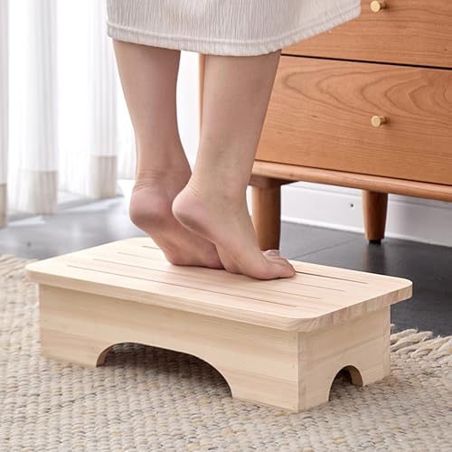 Taburete de madera para sala de estar y dormitorio que ahorra espacio 5