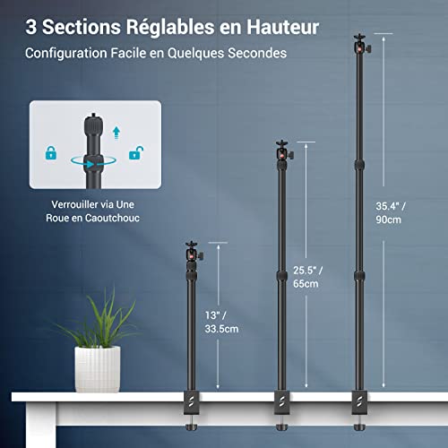 Support d'éclairage réglable 33-90cm SmallRig pince en C